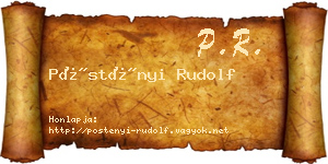 Pöstényi Rudolf névjegykártya